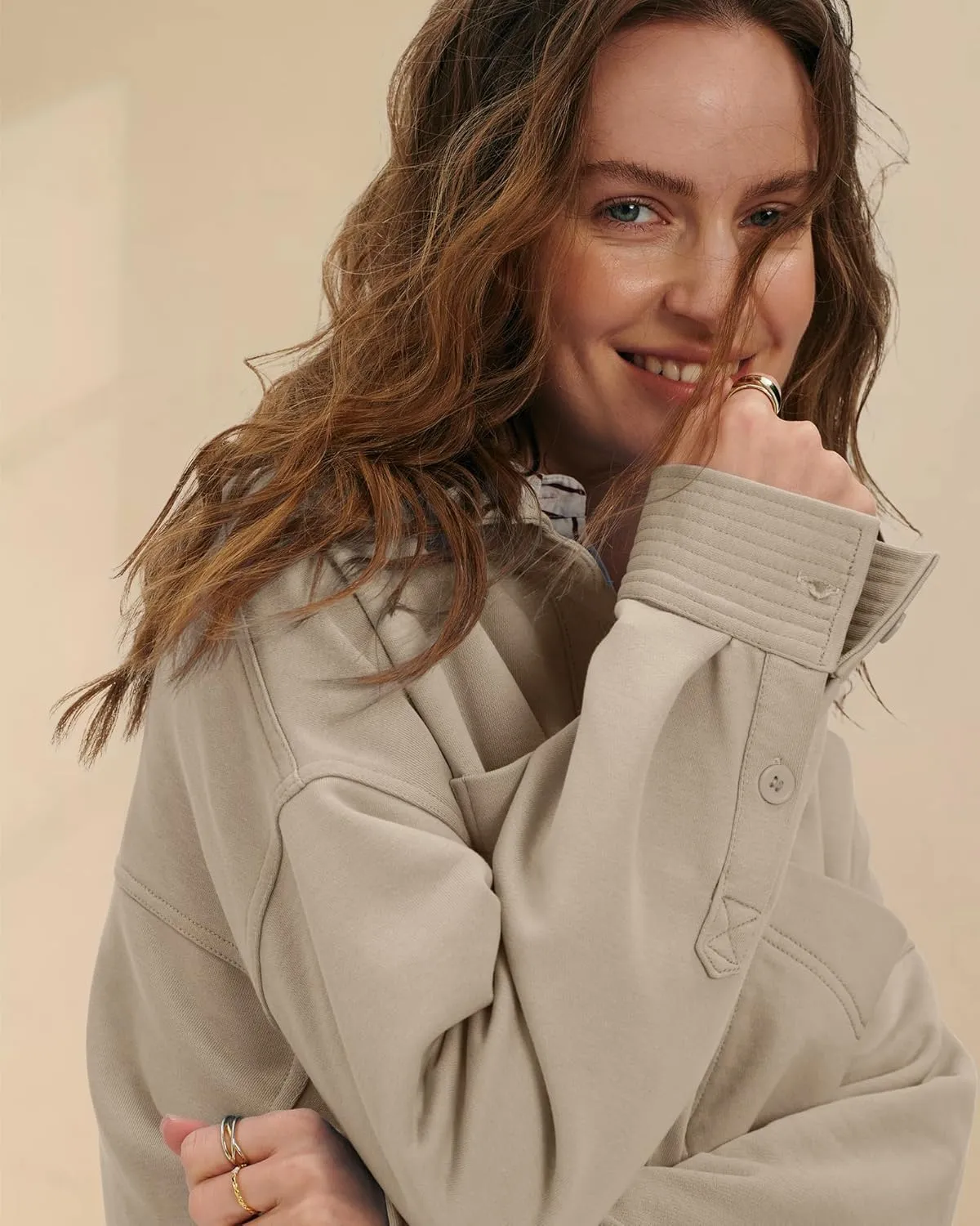 Locachy Women's Casual Oversized Polo Sweatshirt Lapel Long Sleeve Button Pullover Tops Fashion Outfits Clothes