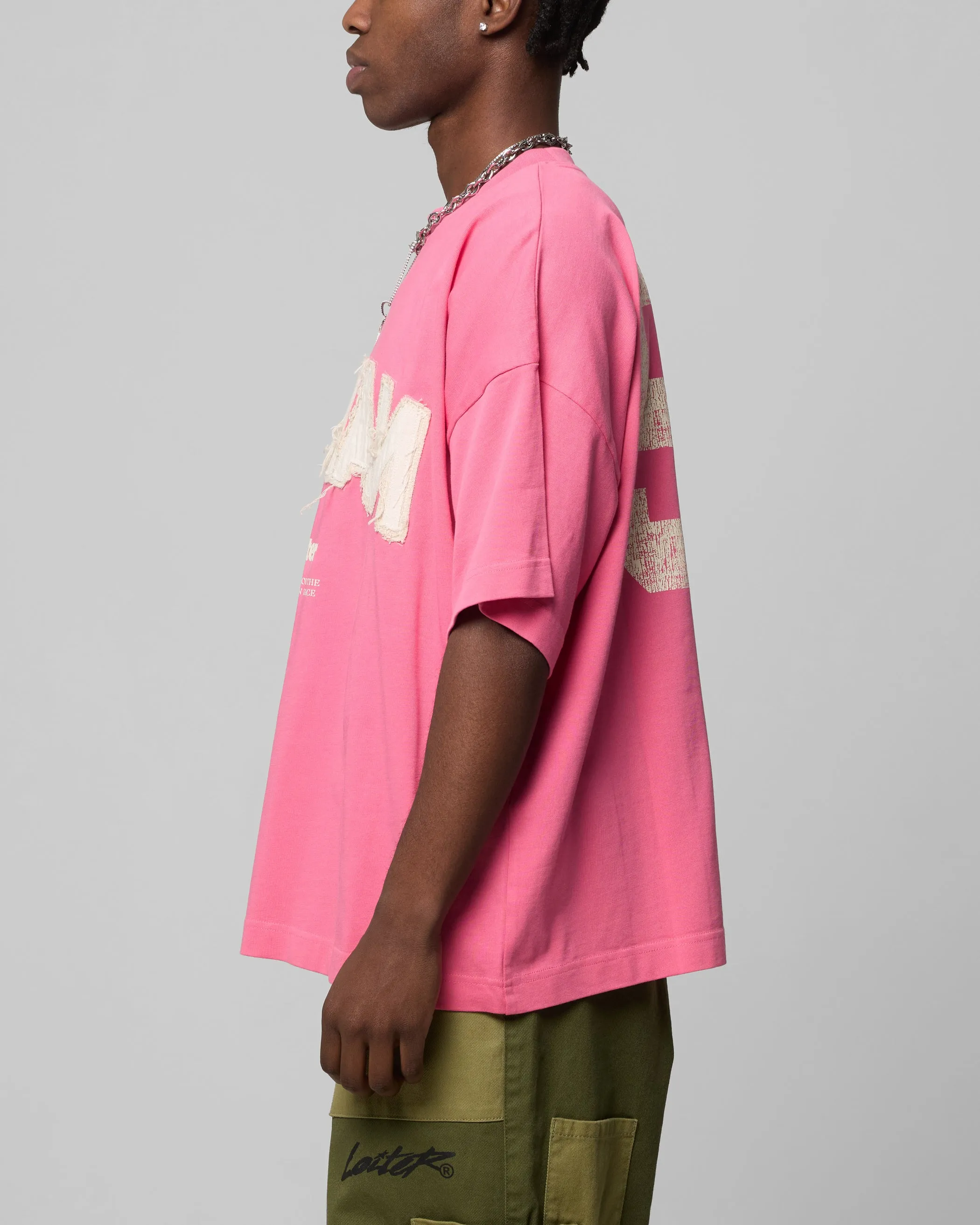 Loiter Human Box T-Shirt Pink