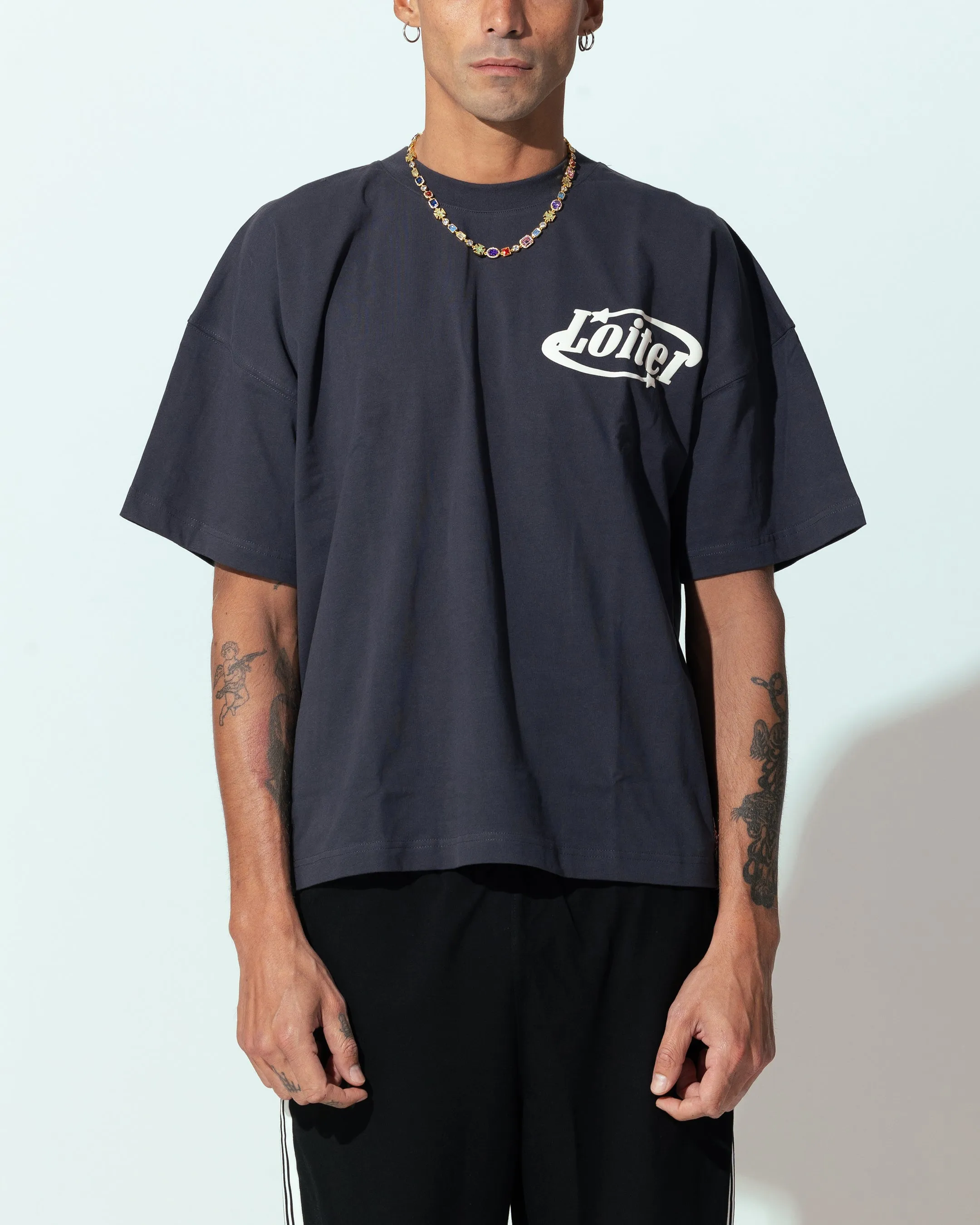 Loiter Repressed Box T-Shirt Charcoal