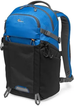 Lowepro LP37259-PWW Photo Active Outdoor Camera Backpack, QuickShelf Dividers, fits 12inch Laptop/2L Hydration, for Mirrorless, Sony, Canon, Nikon, Lenses, Gimbal, Drone, DJI, Osmo, Mavic, Blue/Black