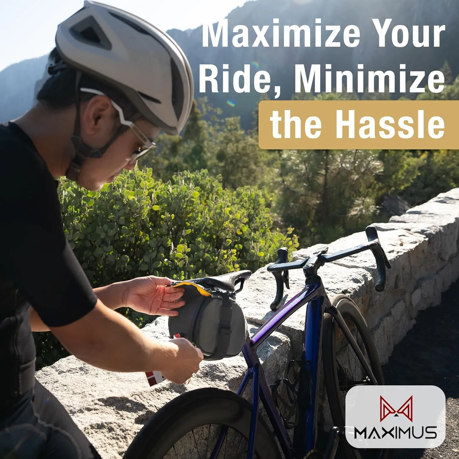 Lumiere & Co. Maximus Magnetic Bike Seat Bag  Quick-Attach Saddle Bag with AquaGuard Zippers, Secure Under-Seat Storage for Cycling Gear & Accessories