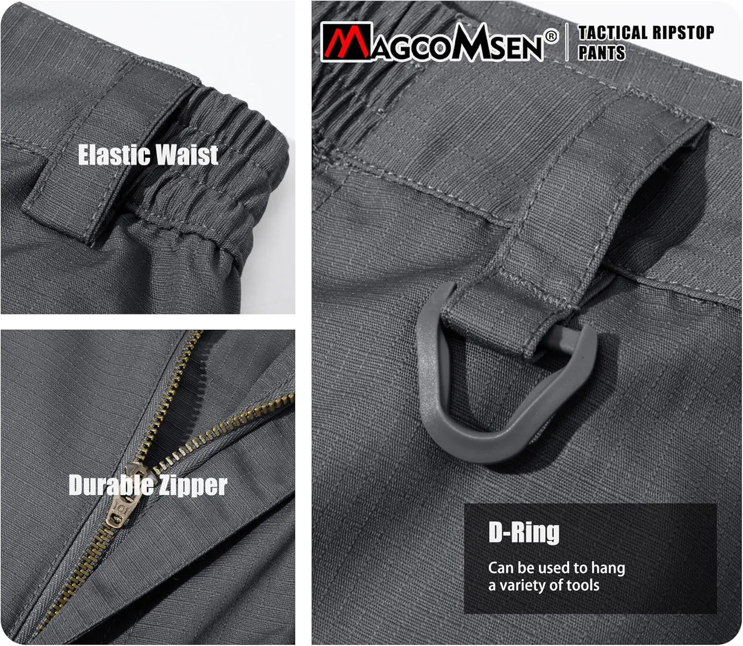 MAGCOMSEN Men's Tactical Pants 9 Pockets Ripstop, Water Repellent, Cargo Pants for Work, Hiking, Hunting(No Belt)