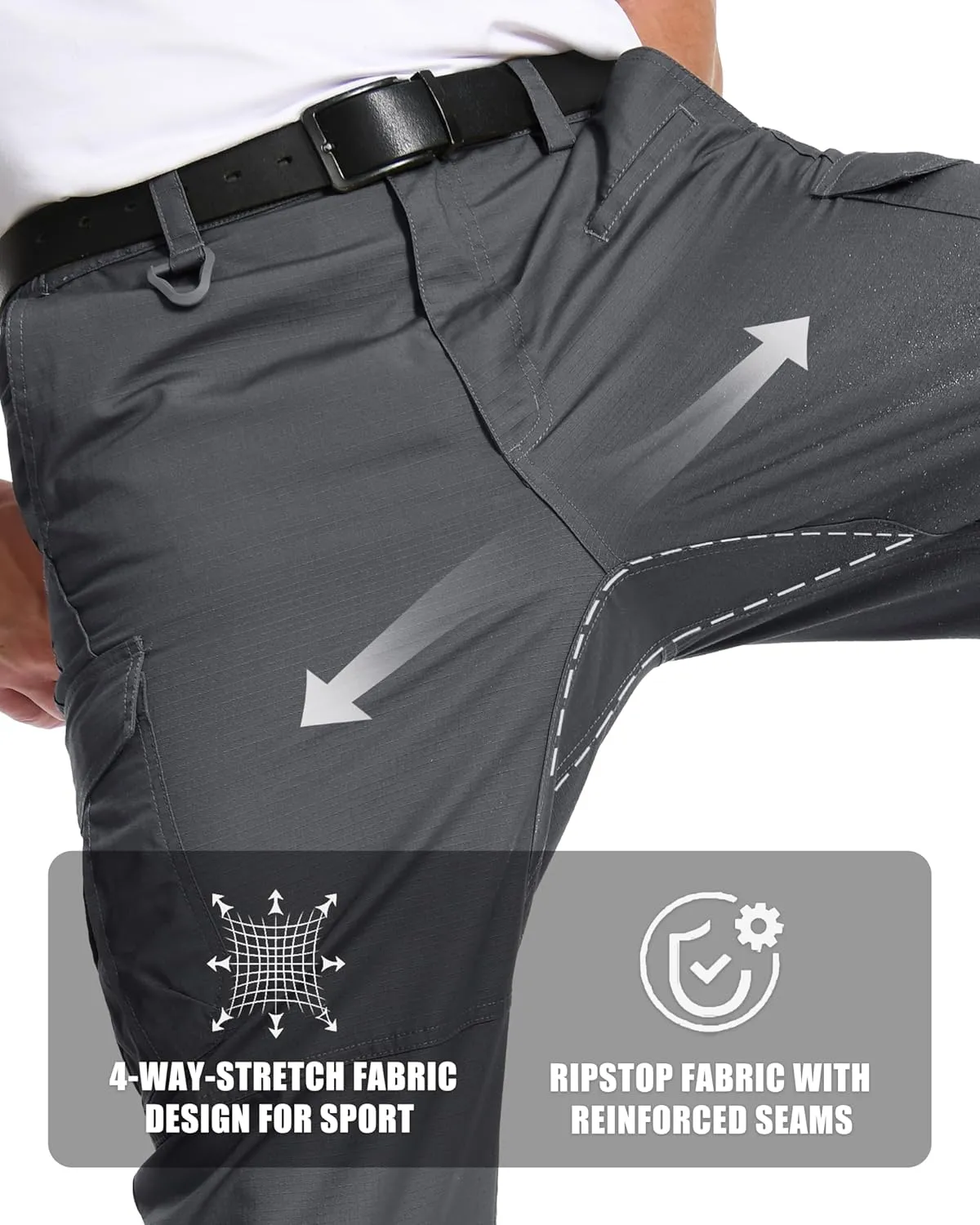 MAGCOMSEN Men's Tactical Pants 9 Pockets Ripstop, Water Repellent, Cargo Pants for Work, Hiking, Hunting(No Belt)