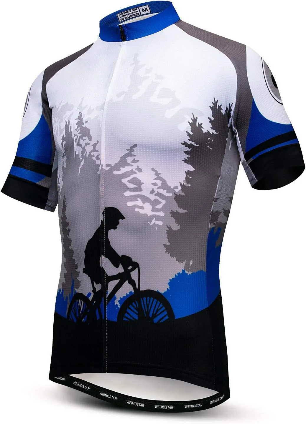 Men Cycling Jersey Skull Bike Short Sleeve Tops Quick-Dry Reflective 3-Pockets S-3XL