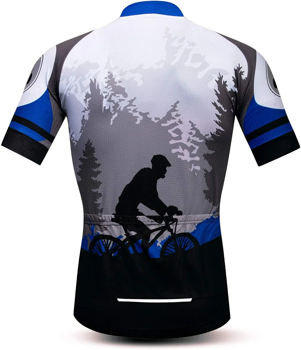 Men Cycling Jersey Skull Bike Short Sleeve Tops Quick-Dry Reflective 3-Pockets S-3XL