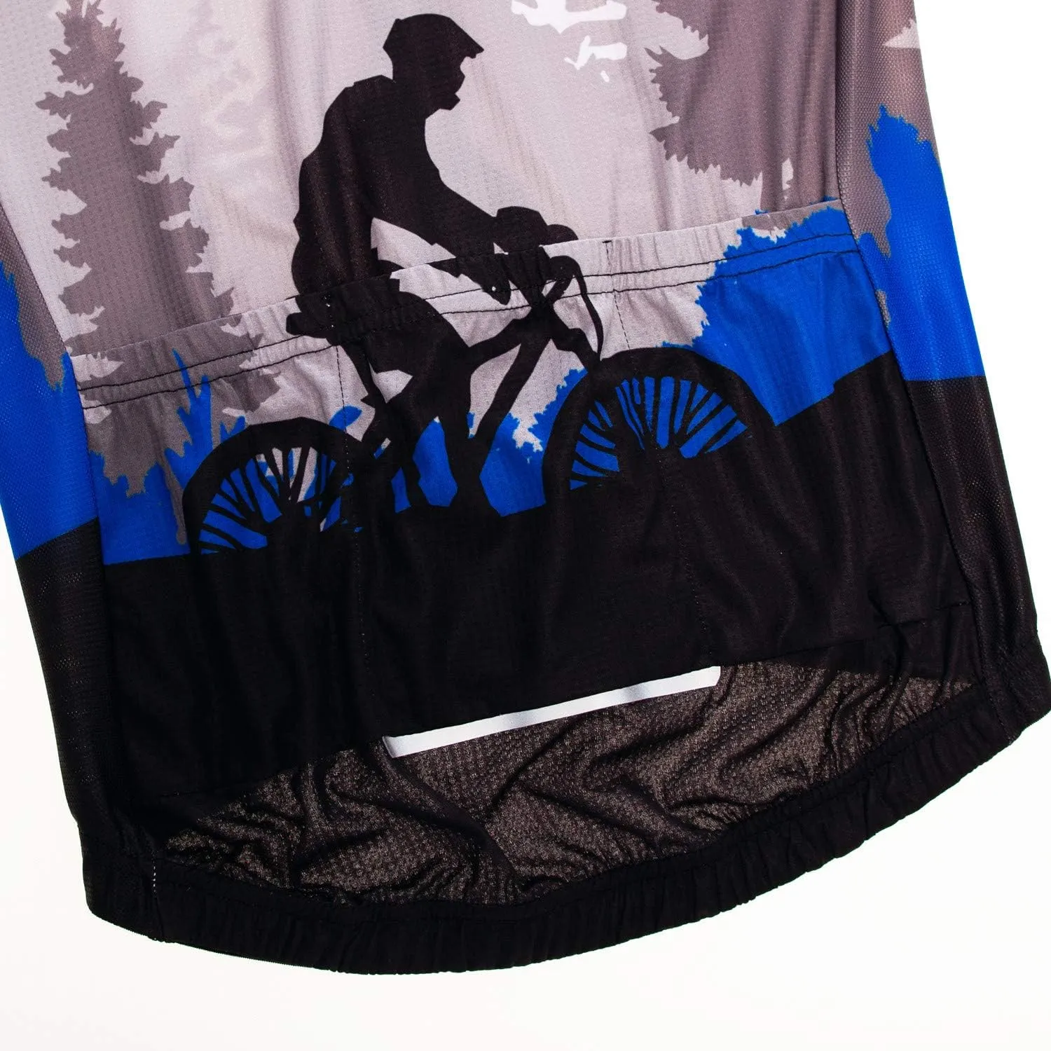 Men Cycling Jersey Skull Bike Short Sleeve Tops Quick-Dry Reflective 3-Pockets S-3XL