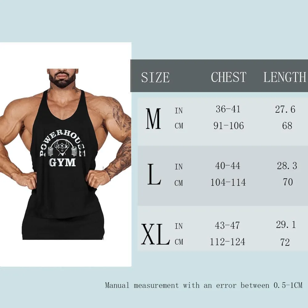 Men Stringer Tank Tops Y-Back Cotton Gym Athletic Workout Muscle Leeveless T-Shirt