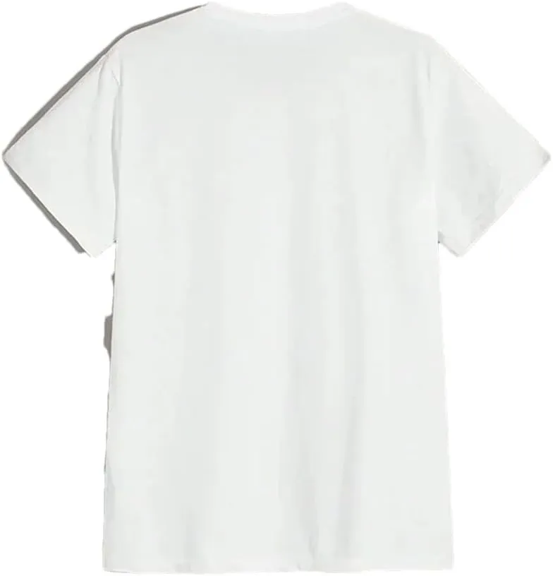 Men's Fashion Cotton T Shirt Crewneck Short T Shirt Sleeve Casual Loose White Black Tops