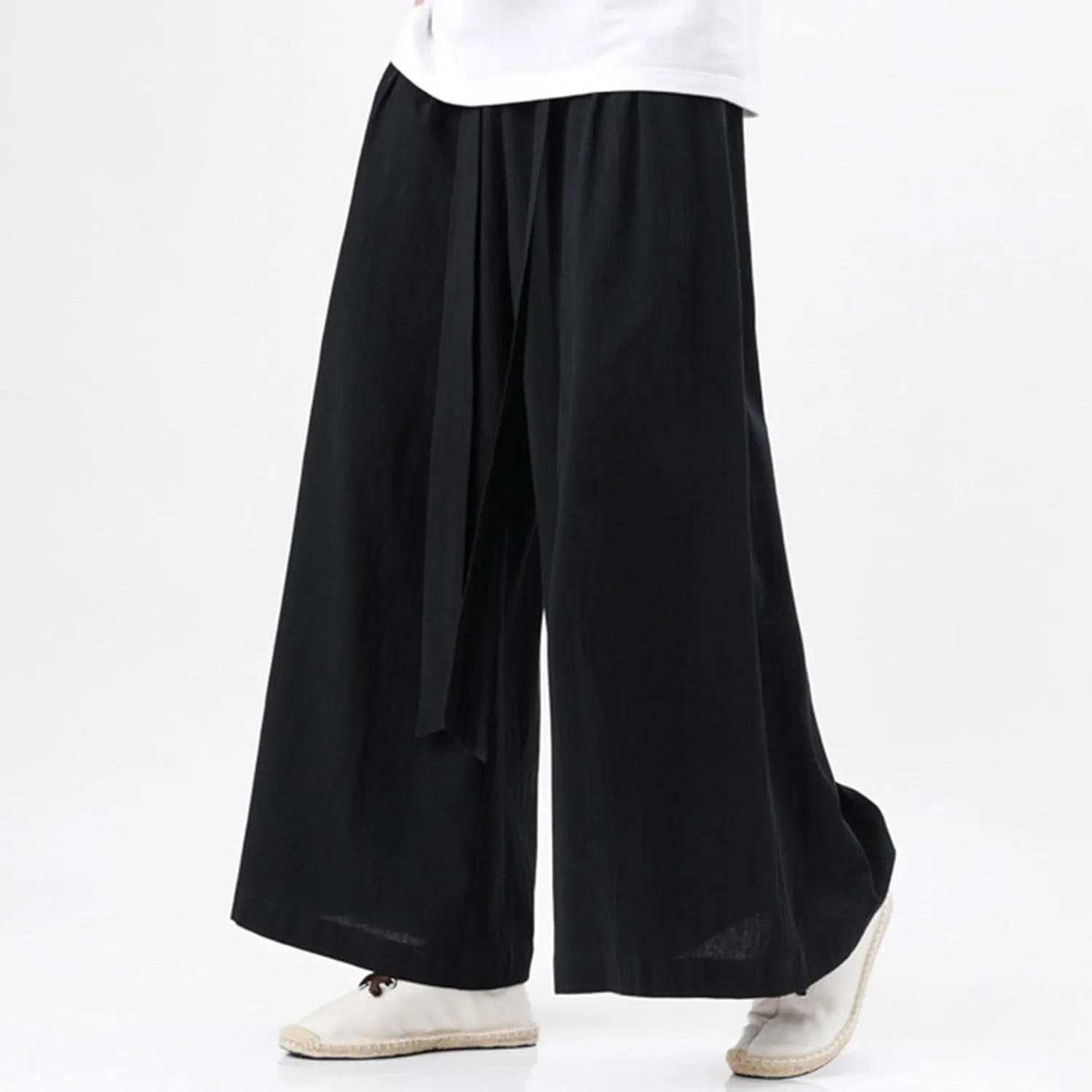 Mens Hippie Pants Ninja Baggy Casual Comfy Lounge Linen Men Y2k Aesthetic Trousers for Wear Trouser