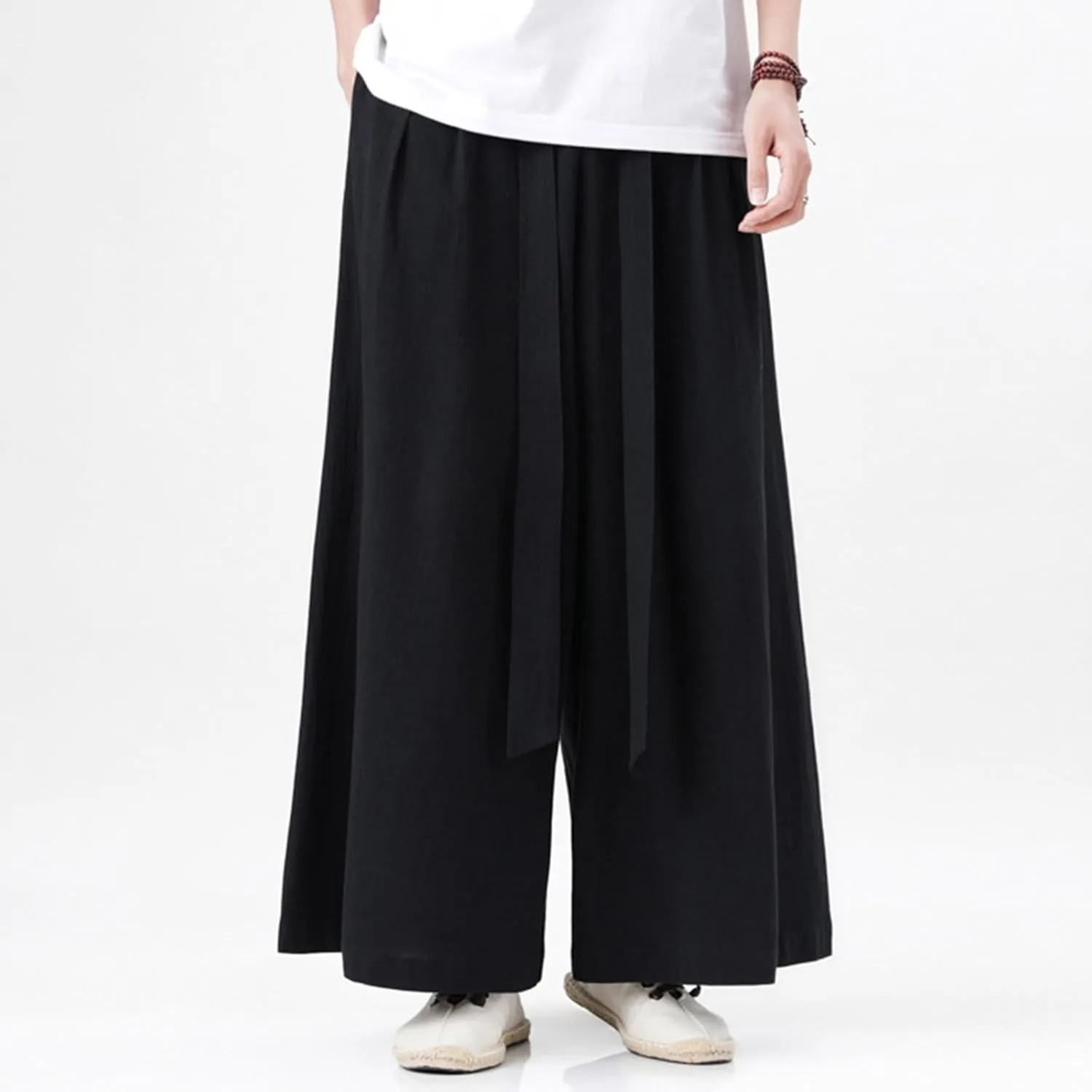 Mens Hippie Pants Ninja Baggy Casual Comfy Lounge Linen Men Y2k Aesthetic Trousers for Wear Trouser