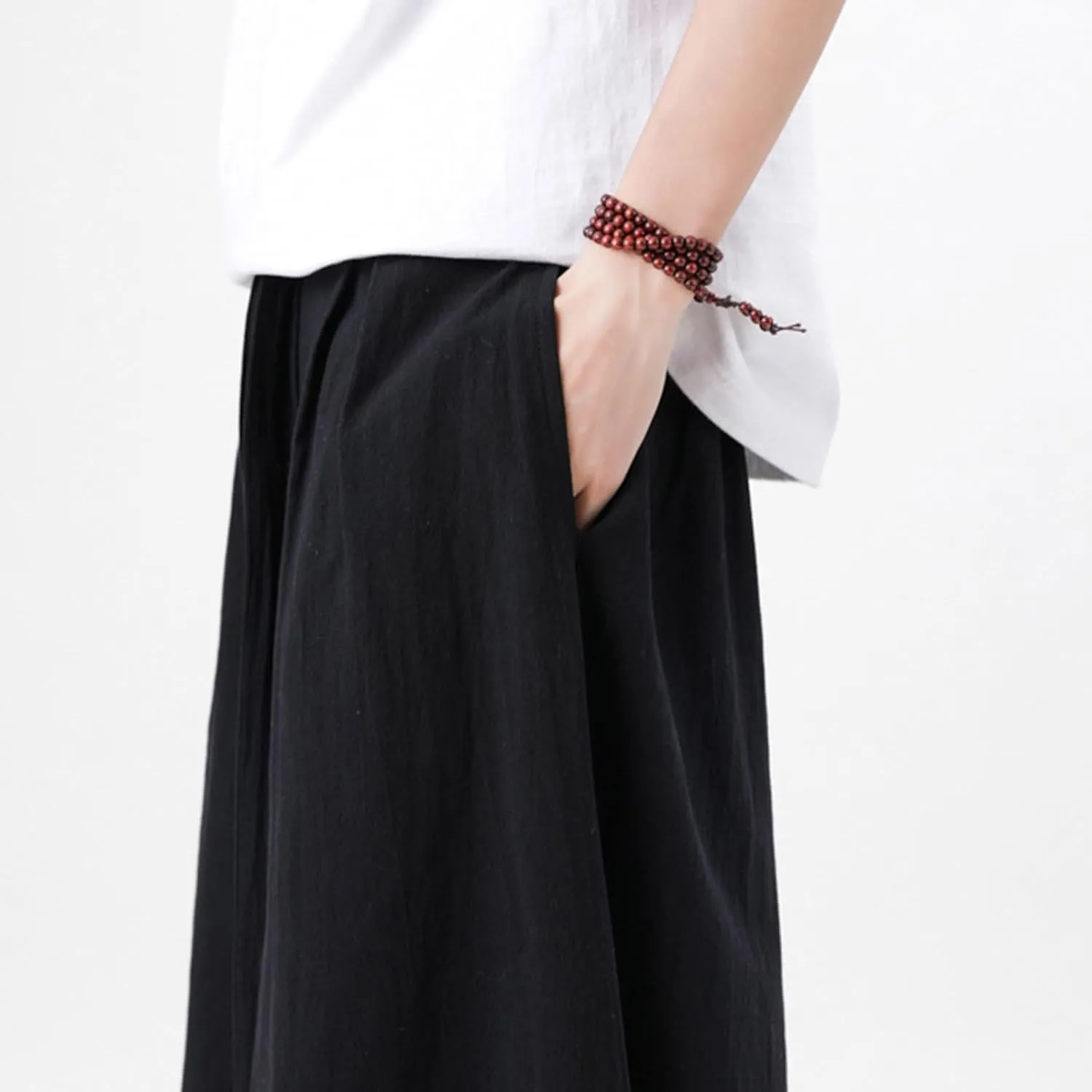 Mens Hippie Pants Ninja Baggy Casual Comfy Lounge Linen Men Y2k Aesthetic Trousers for Wear Trouser