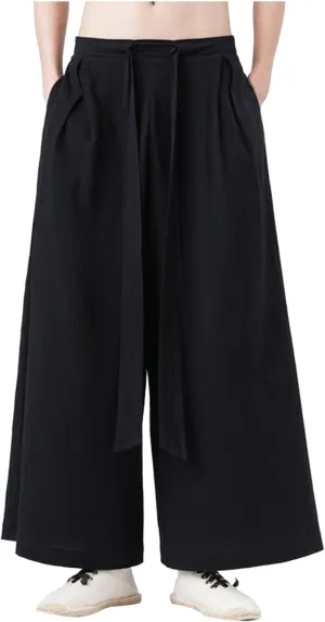 Mens Hippie Pants Ninja Baggy Casual Comfy Lounge Linen Men Y2k Aesthetic Trousers for Wear Trouser