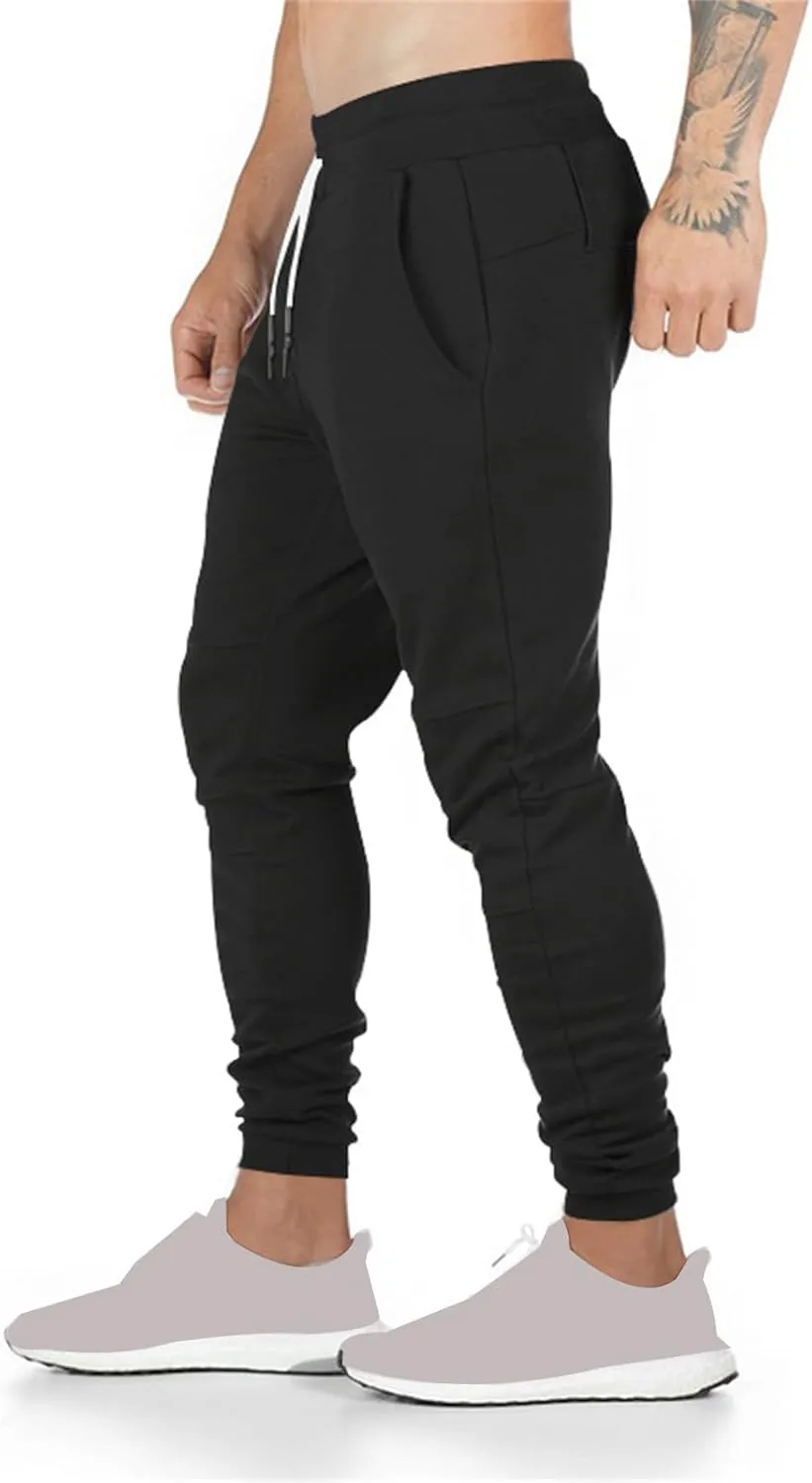 Mens Jogging Sweatpants Casual Lightweight Pants Slim Fit Straight Leg Elastic Track Pants Athletic Loose Trousers