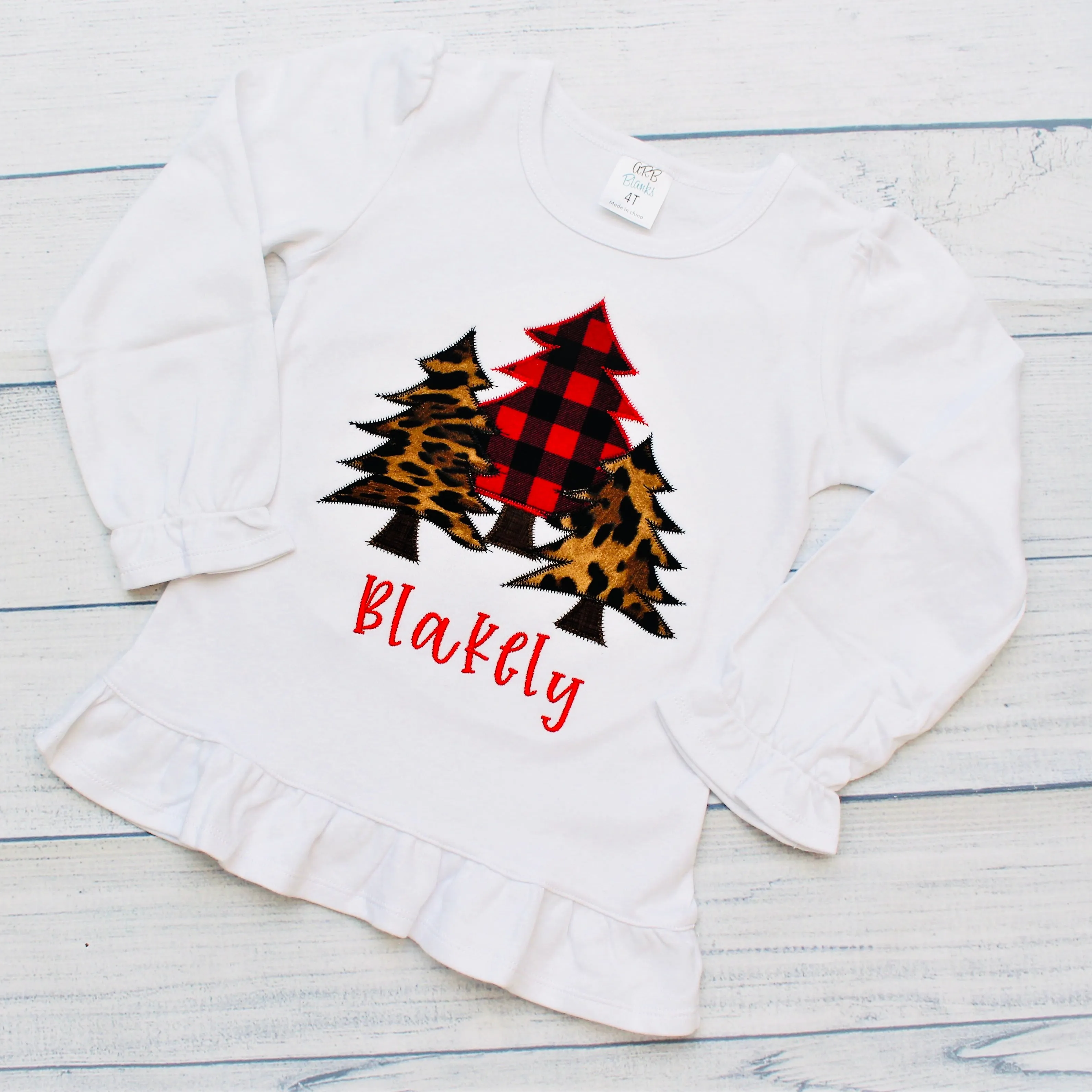 Merry Christmas Trees Personalized Tees for Kids