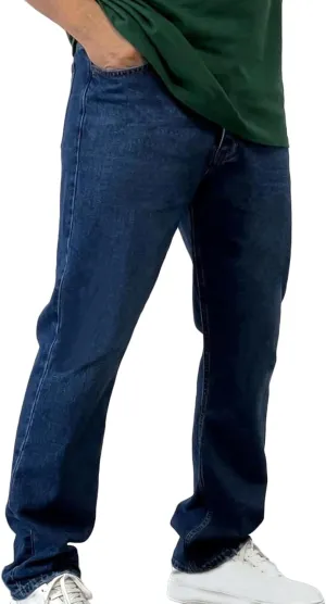 Muscularfit Cotton Pants for Men Fashion Buckle Zipper Flat Front Solid Jean Pants Casual Loose Straight Ripped Hole Trousers