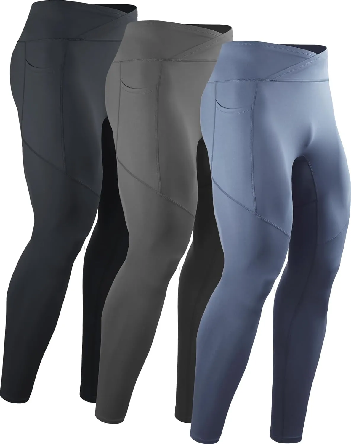 NELEUS Men's Compression Baselayer Running Tights Gym Leggings with Pockets