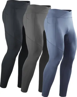 NELEUS Men's Compression Baselayer Running Tights Gym Leggings with Pockets