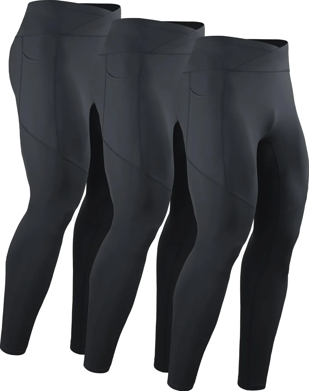 NELEUS Men's Compression Baselayer Running Tights Gym Leggings with Pockets