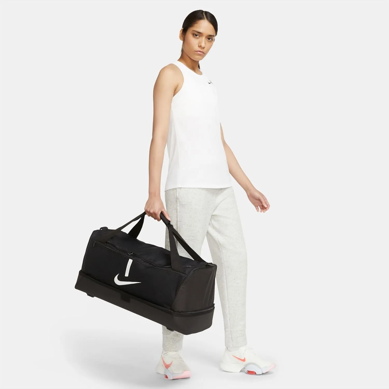 Nike Women's Gym Bag - Black/Black/White - XS