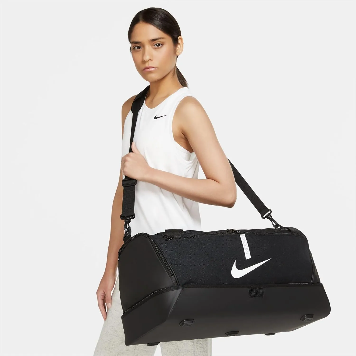 Nike Women's Gym Bag - Black/Black/White - XS