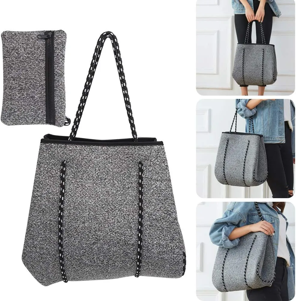 Outdoor Neoprene Large Capacity Casual Perforated Beach Bag Mommy Strap Shopping Bag for Beach, Gym