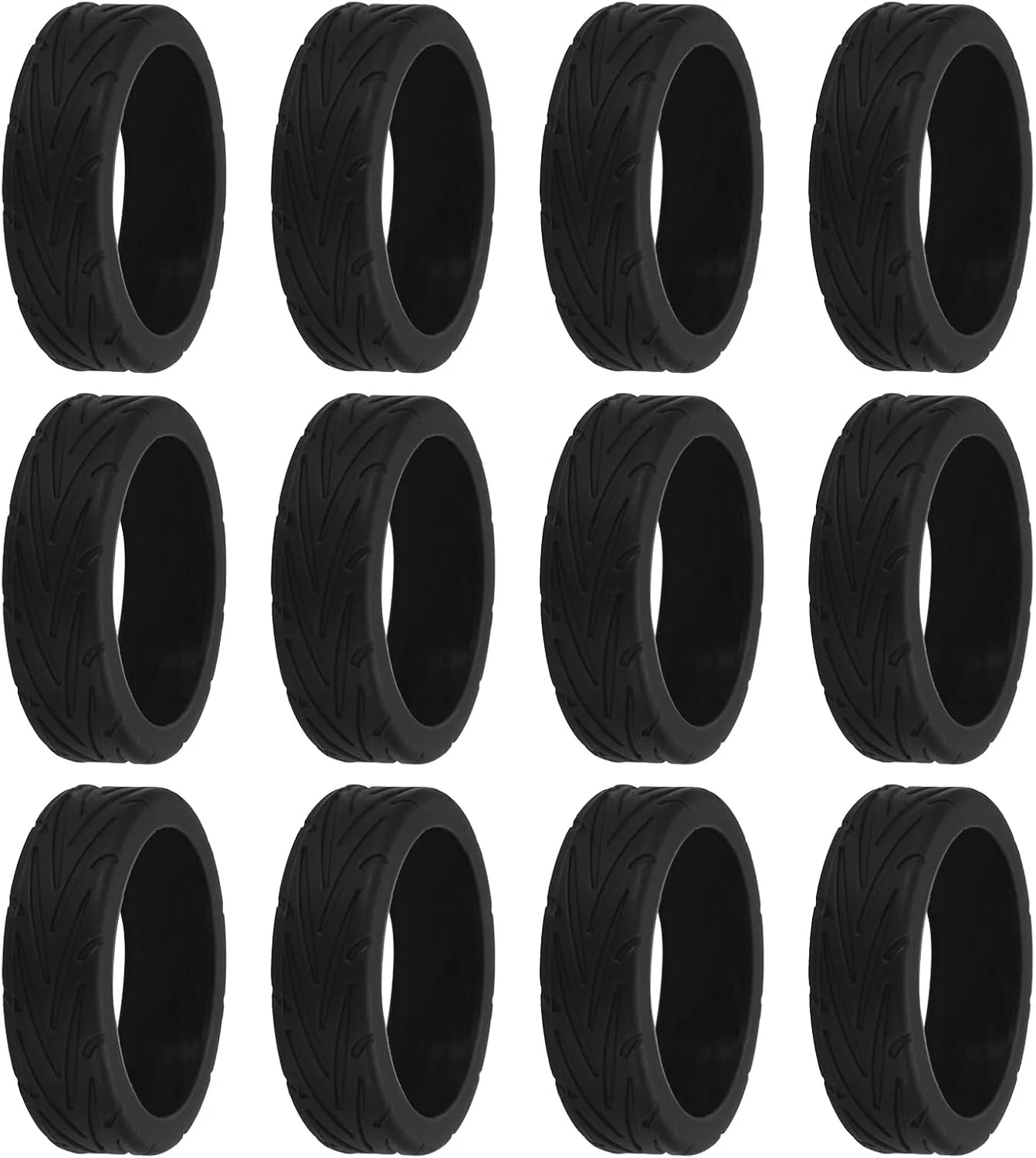 PATIKIL Luggage Wheels Covers, 12Pcs Luggage Wheel Protector Covers Silicone Suitcase Wheel Covers for Suitcase Most 8-Spinner Wheels Caster, Black