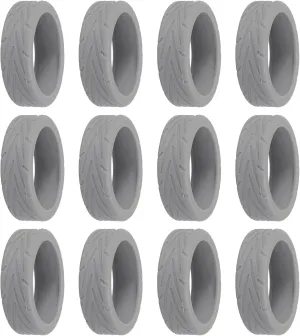 PATIKIL Luggage Wheels Covers, 12Pcs Luggage Wheel Protector Covers Silicone Suitcase Wheel Covers for Suitcase Most 8-Spinner Wheels Caster, Grey