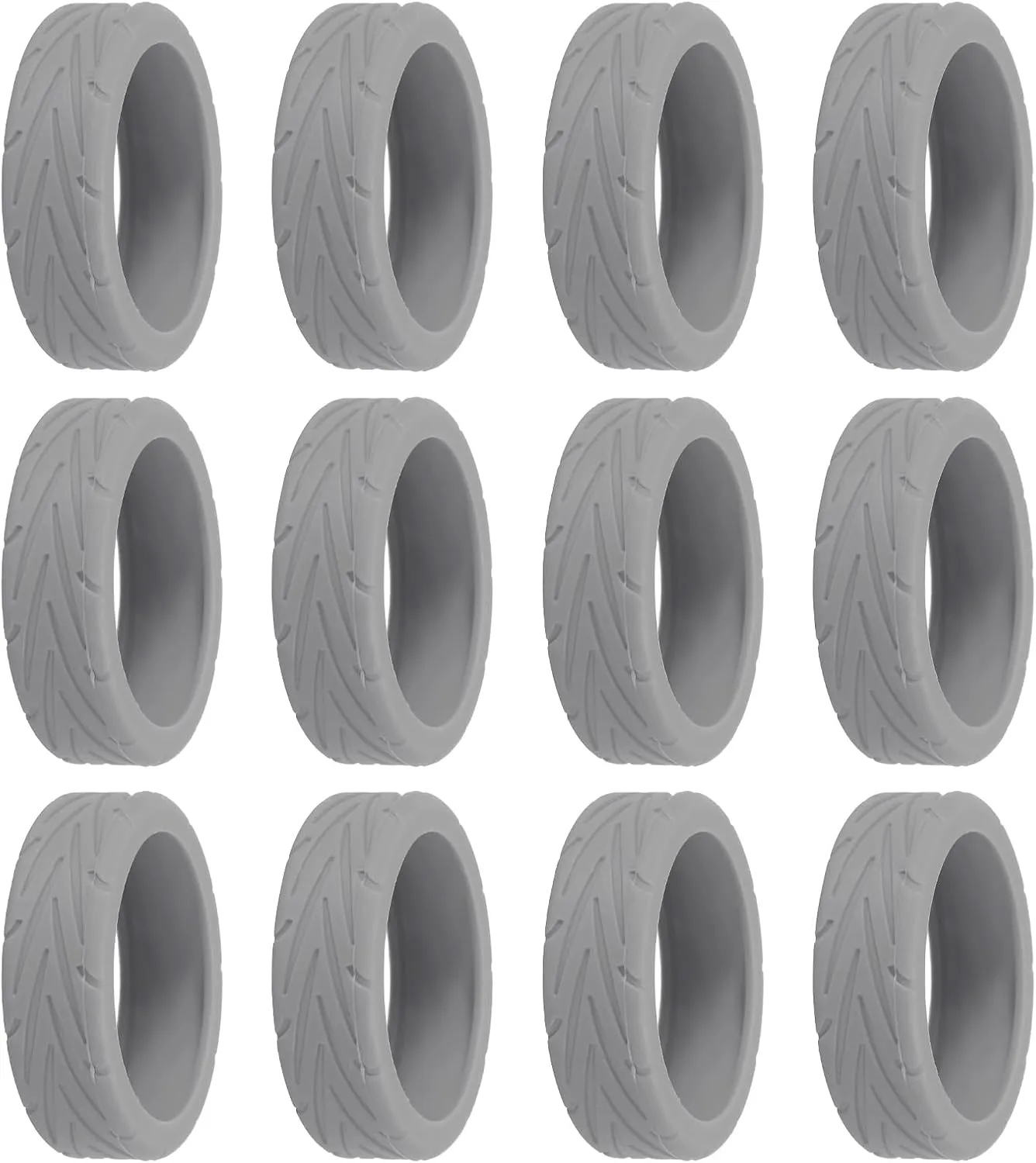 PATIKIL Luggage Wheels Covers, 12Pcs Luggage Wheel Protector Covers Silicone Suitcase Wheel Covers for Suitcase Most 8-Spinner Wheels Caster, Grey