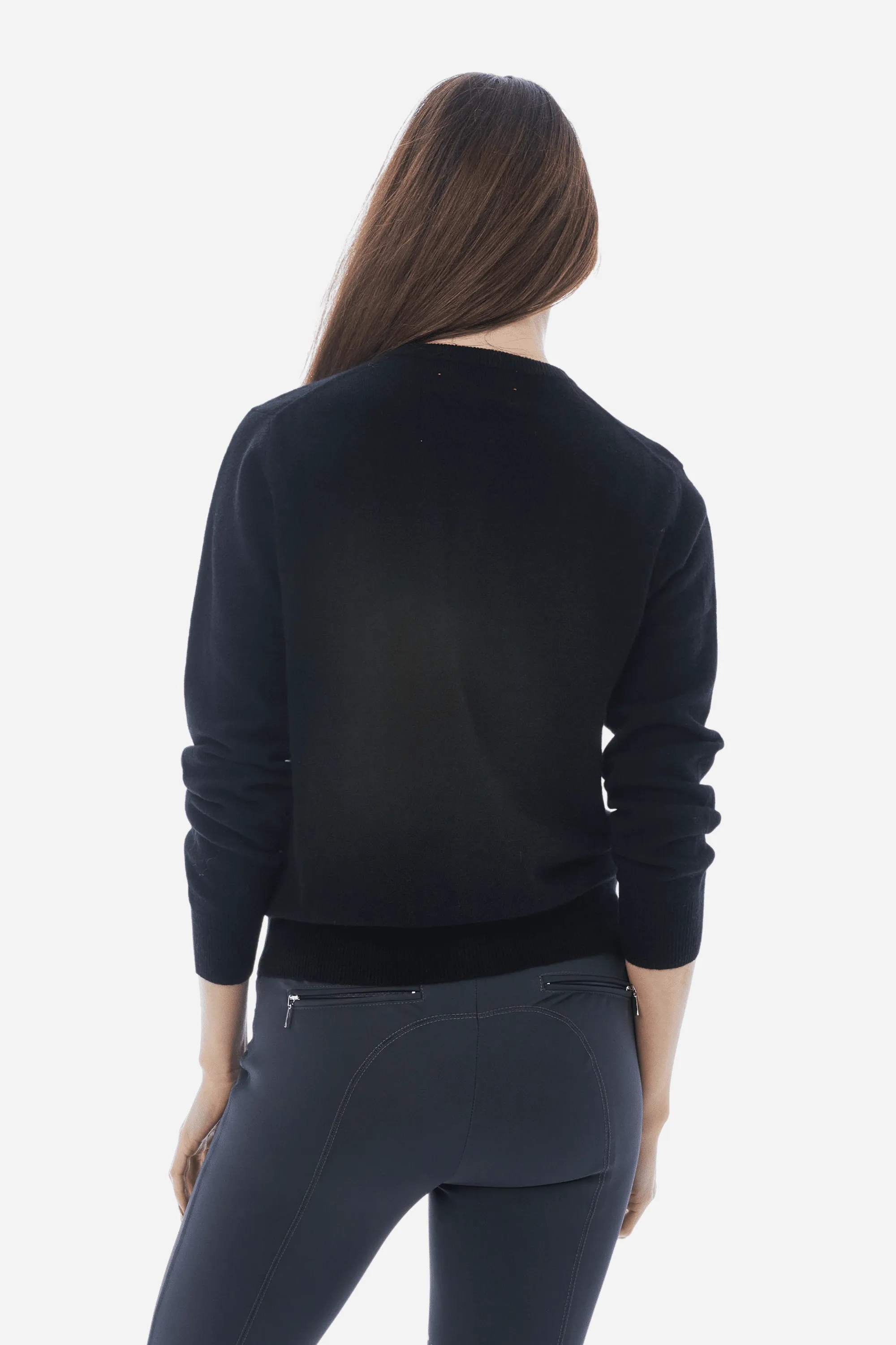 "Horse Love" Cardigan (a KAVAL Exclusive) - Black with Red Stitching