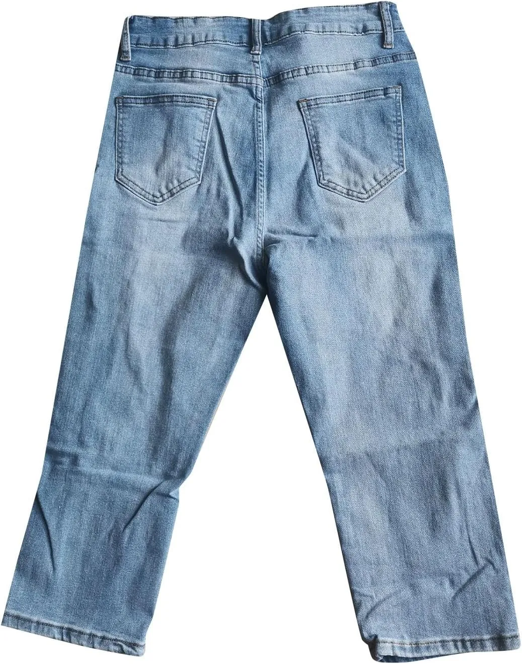 Ripped Capri Jeans for Women Distressed Skinny Denim Capris Jeggings Stretch Slim Fit High Waisted Cropped Pants