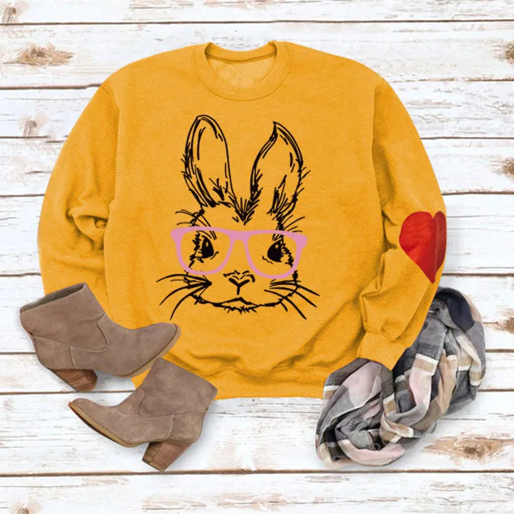 Round Neck Tops Long Sleeve Print Loose Letter Sweatshirt