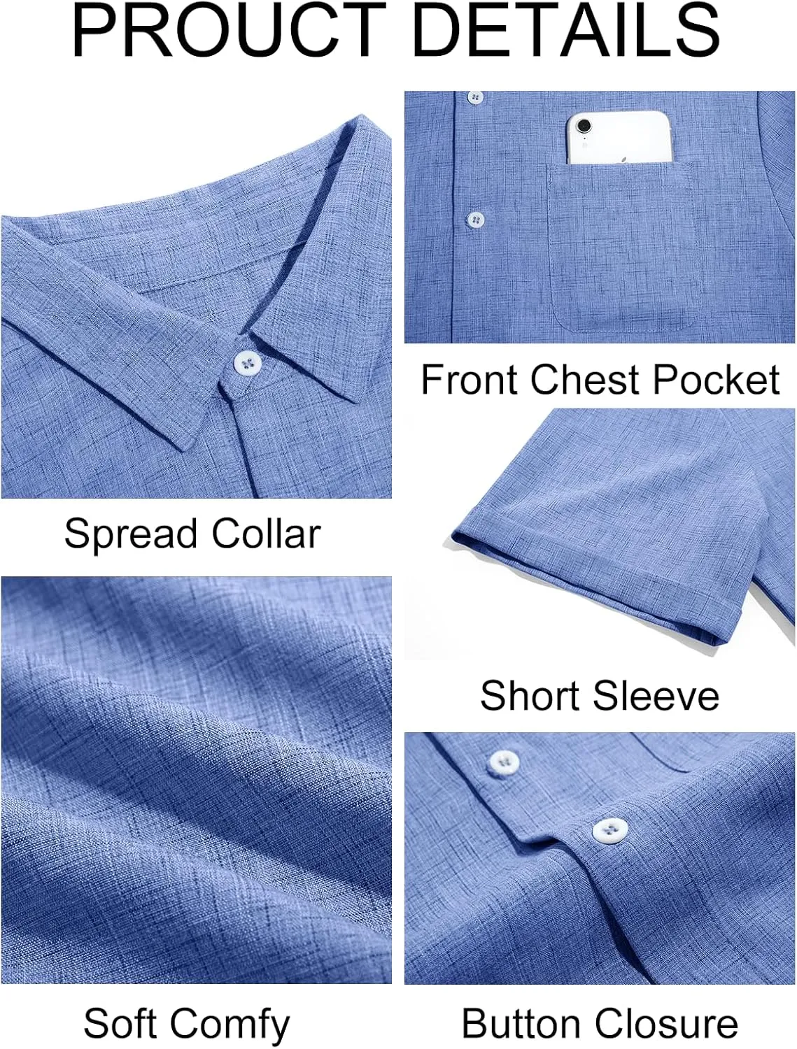 Runcati Mens Button Down Linen Shirt Short Sleeve Casual Summer Beach Wedding Tops