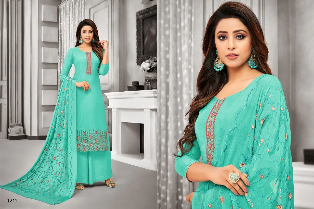 Samaira Fashion Presents Filhall Maslin Silk Heavy Embroidered Suits