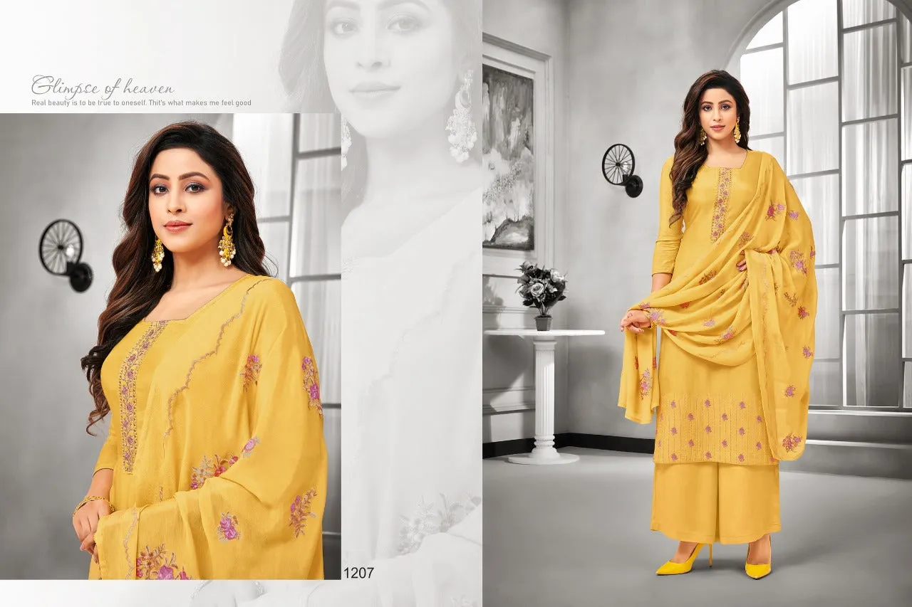 Samaira Fashion Presents Filhall Maslin Silk Heavy Embroidered Suits