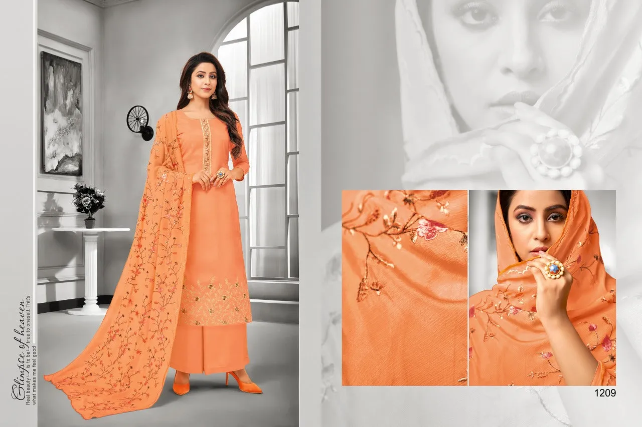 Samaira Fashion Presents Filhall Maslin Silk Heavy Embroidered Suits