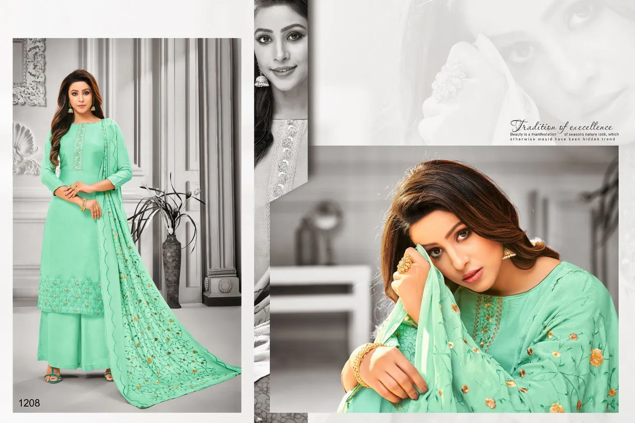 Samaira Fashion Presents Filhall Maslin Silk Heavy Embroidered Suits
