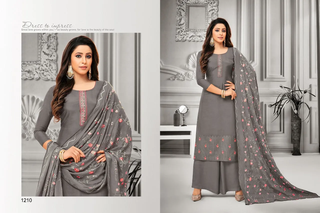 Samaira Fashion Presents Filhall Maslin Silk Heavy Embroidered Suits