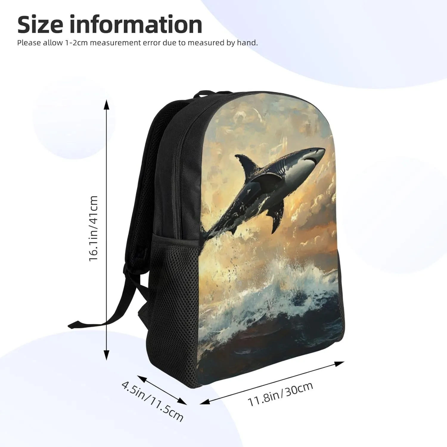 Shark Leap Backpack Waterproof Anti Theft Durable Light Laptop Bag Backpacks For Women Men Travel Gym Backpack