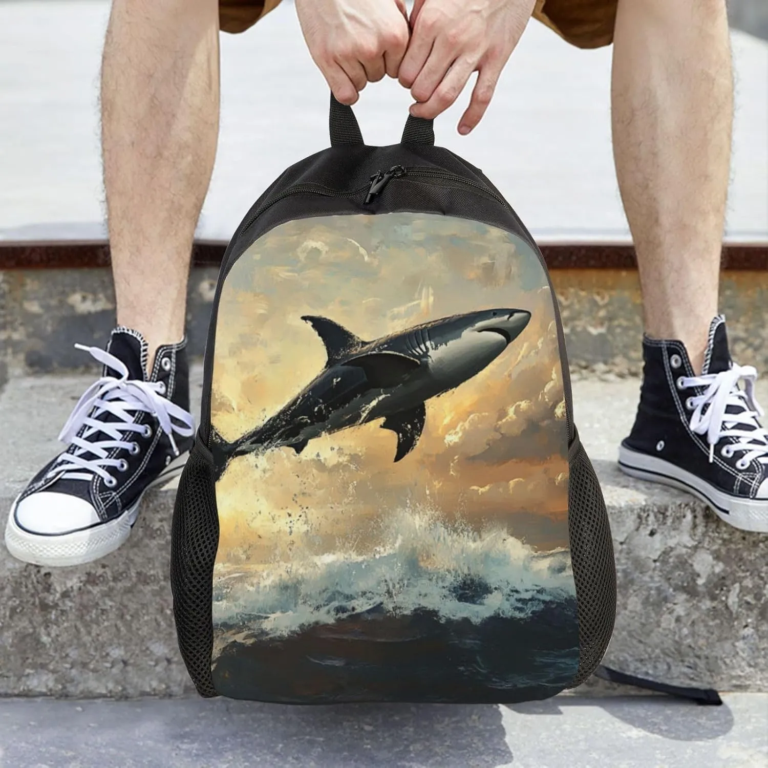 Shark Leap Backpack Waterproof Anti Theft Durable Light Laptop Bag Backpacks For Women Men Travel Gym Backpack