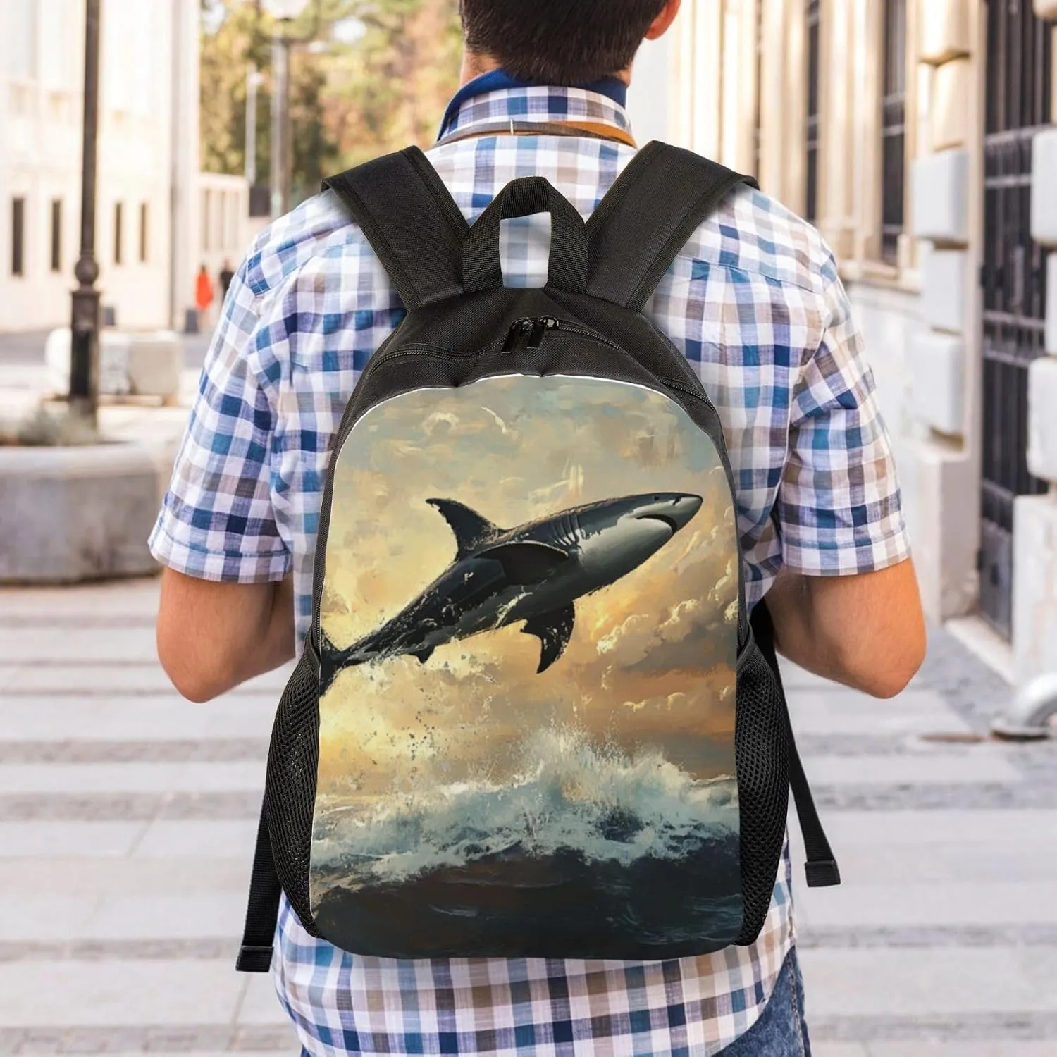 Shark Leap Backpack Waterproof Anti Theft Durable Light Laptop Bag Backpacks For Women Men Travel Gym Backpack