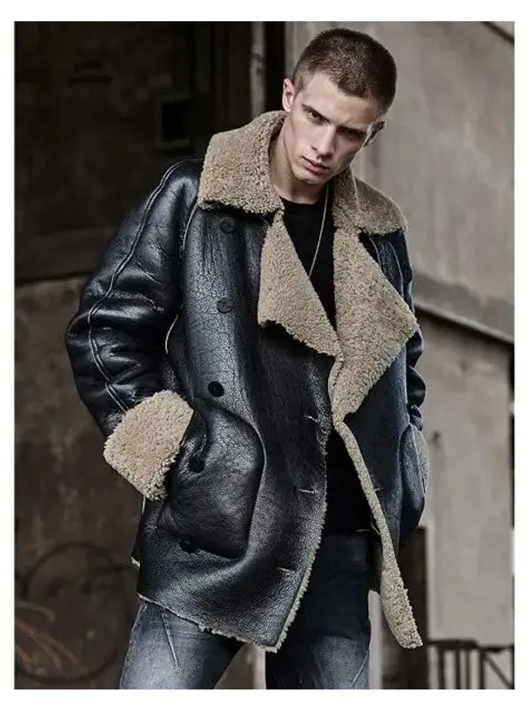 Shearling Jacket Short Fur Coat Leather Jacket Fashion Loose Thick Winter Mens Coats