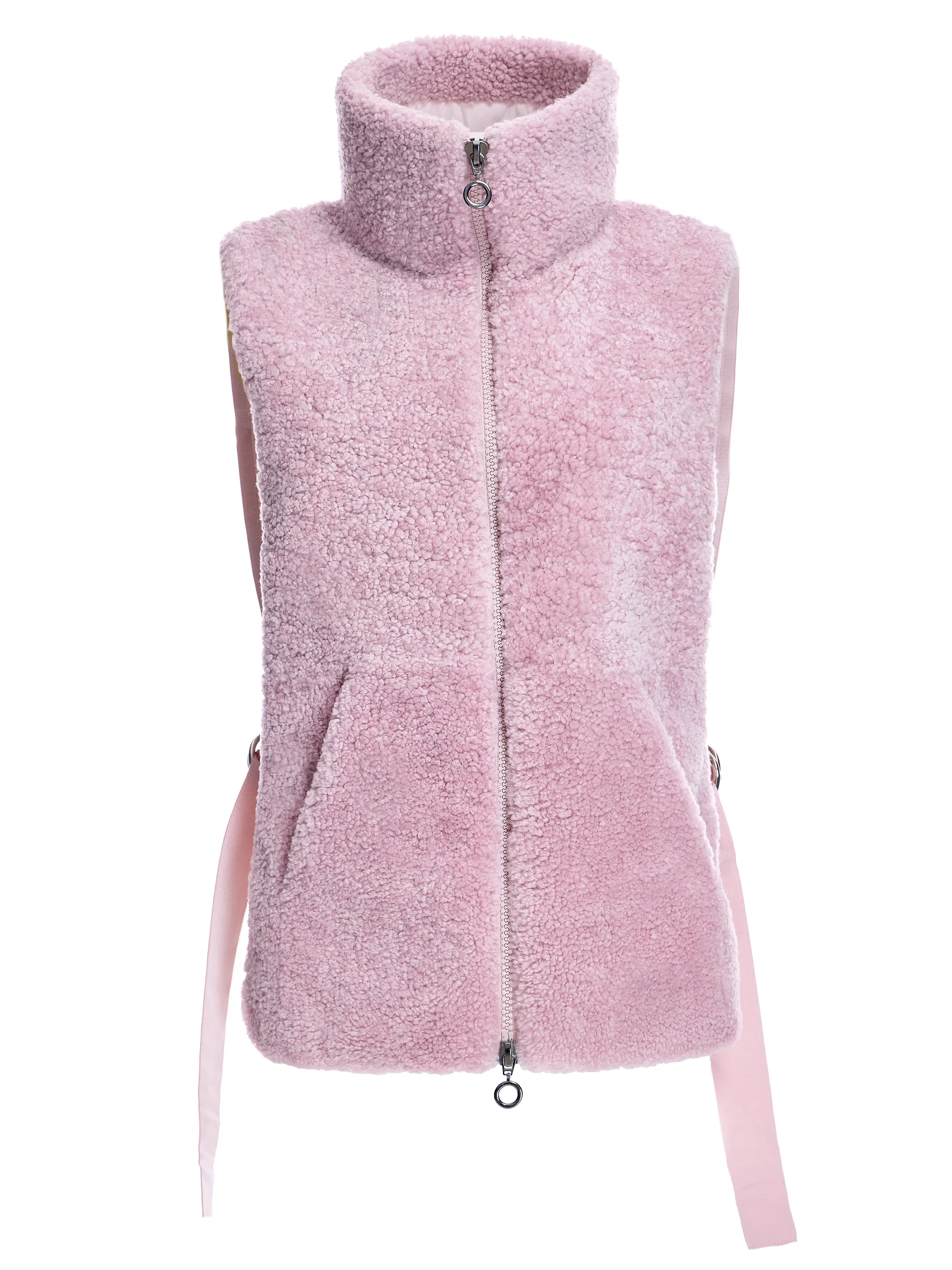 Shearling Lamb Vest with Poly Back