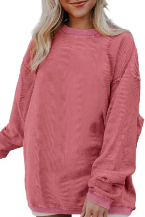 SHEWIN Oversized Sweatshirts for Women Loose Fit Casual Crewneck Sweatshirts Long Sleeve Pullover Tops