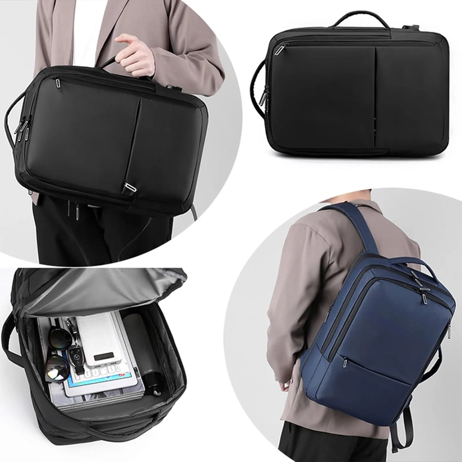 Simple Fashion Business Laptop Backpack - Expandable Travel Backpack for 15.6 Inches Laptops - Computer Bag (Gray)