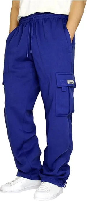 Slim Fit Cargo Pants for Men Baggy Sweatpants Plus Size Drawstring Straight Leg Work Pants with Pockets