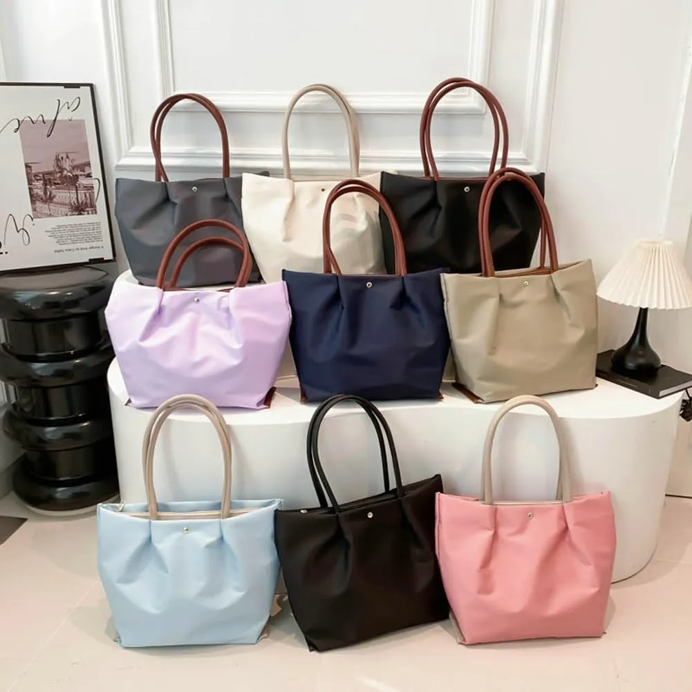 Slouchy Nylon Multiple Pockets Tote Bag Women Trendy Underarm Shoulder Hobo Bags Crossbody Purse Satchel Tote Handbag