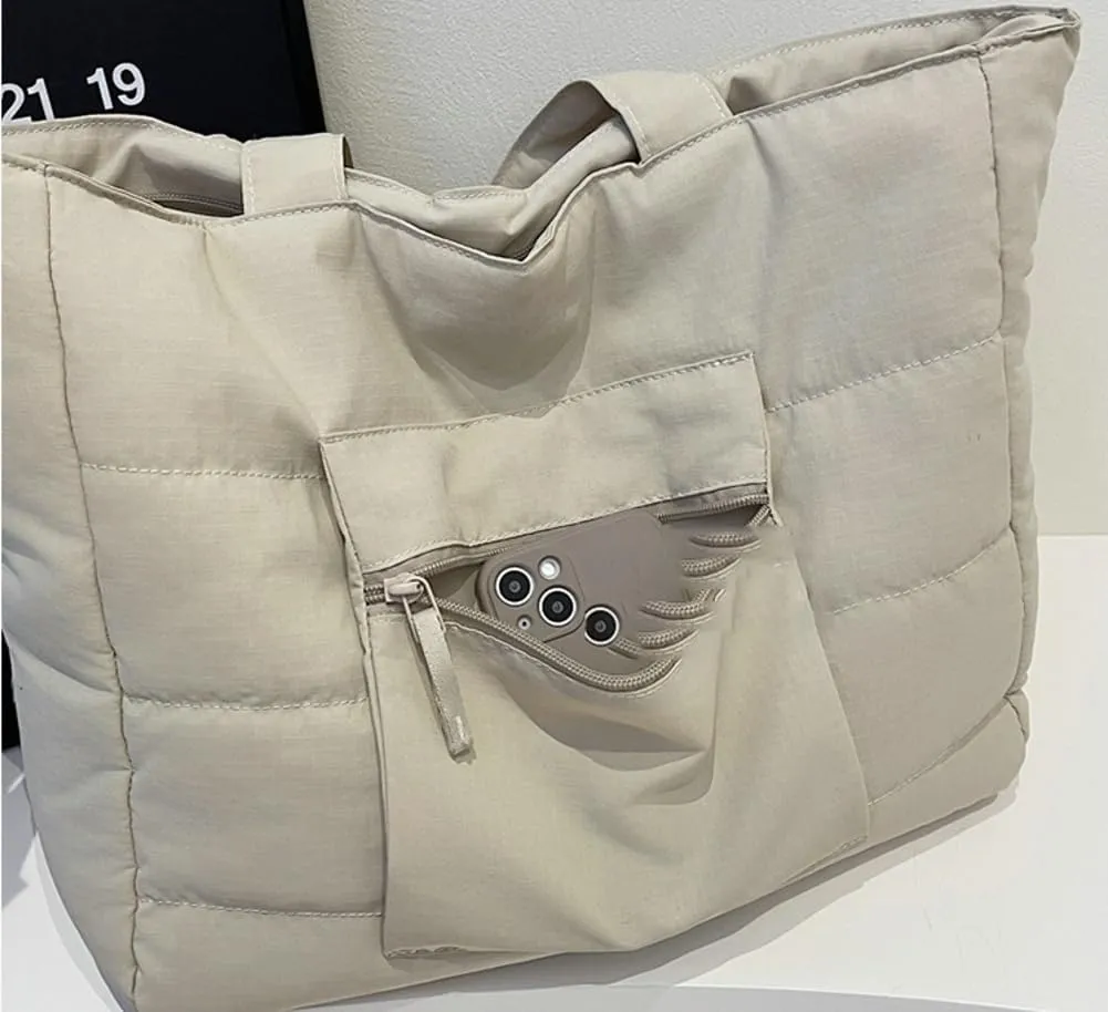 Slouchy Nylon Tote Bag Women Trendy Underarm Shoulder Hobo Bags Crossbody Purse Satchel Travel College Tote Handbag 2025