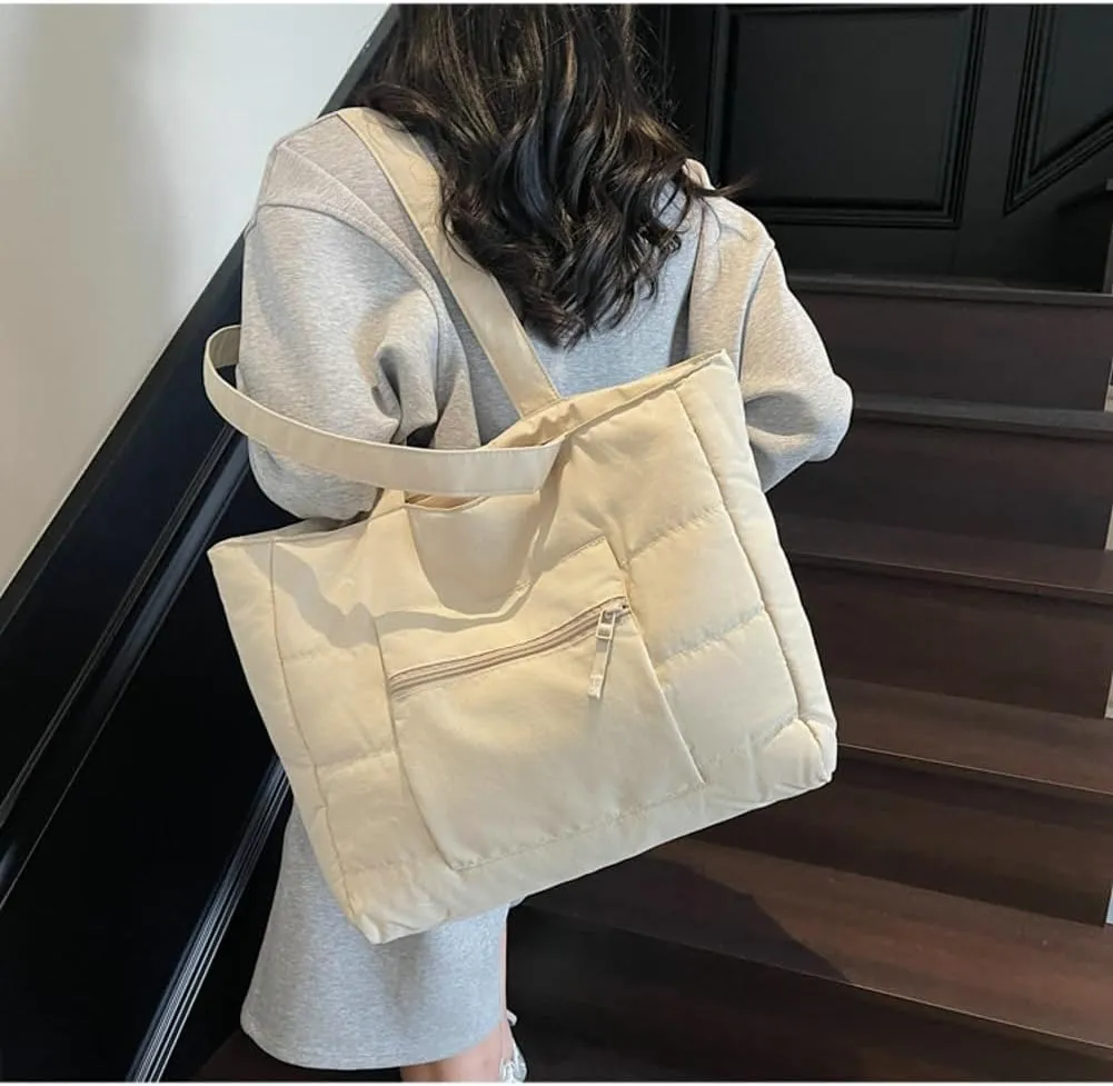 Slouchy Nylon Tote Bag Women Trendy Underarm Shoulder Hobo Bags Crossbody Purse Satchel Travel College Tote Handbag 2025