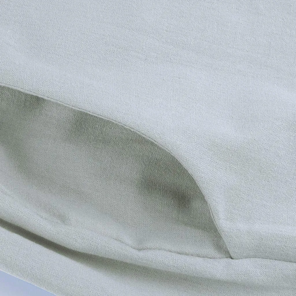 SMIDOW Summer Pants for Women 2023 Cotton Linen Elastic Waist Drawstring Wide Leg Ankle Length Lounge Pant with Pockets