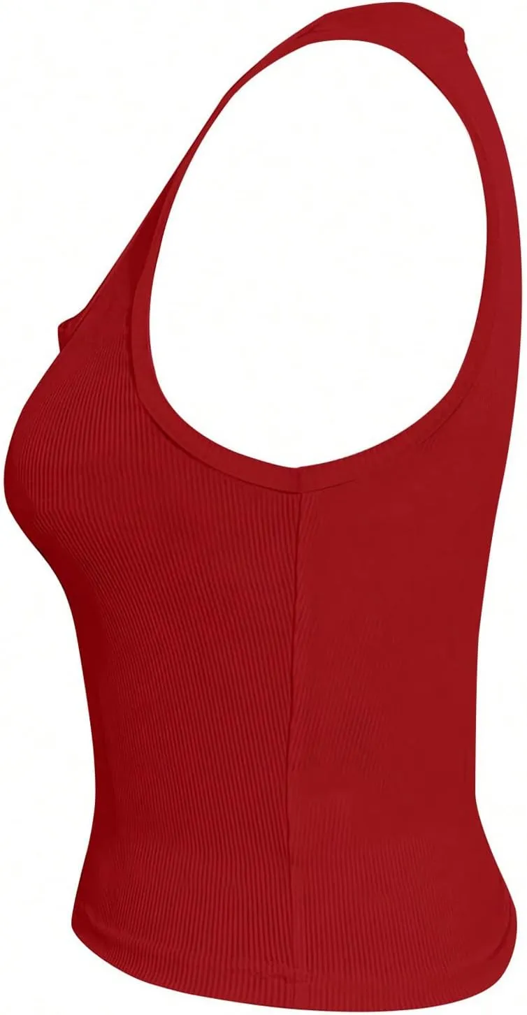 SOLY HUX Women's Letter Print Crop Tops Notched Neck Sleeveless Summer Y2k Tank Top